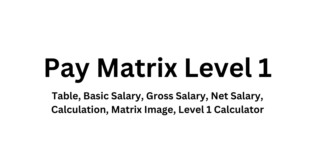 Pay Matrix Level 1