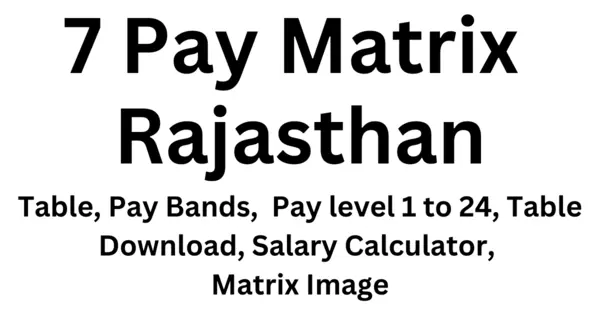 7 Pay Matrix Rajasthan