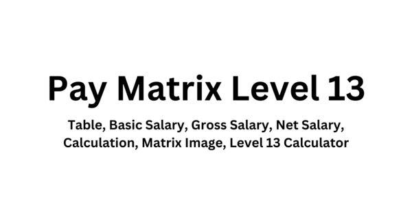Pay Matrix Level 13
