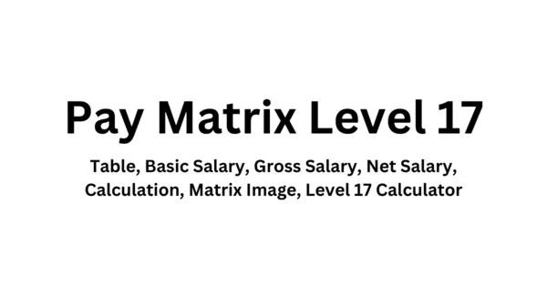 Pay Matrix Level 17