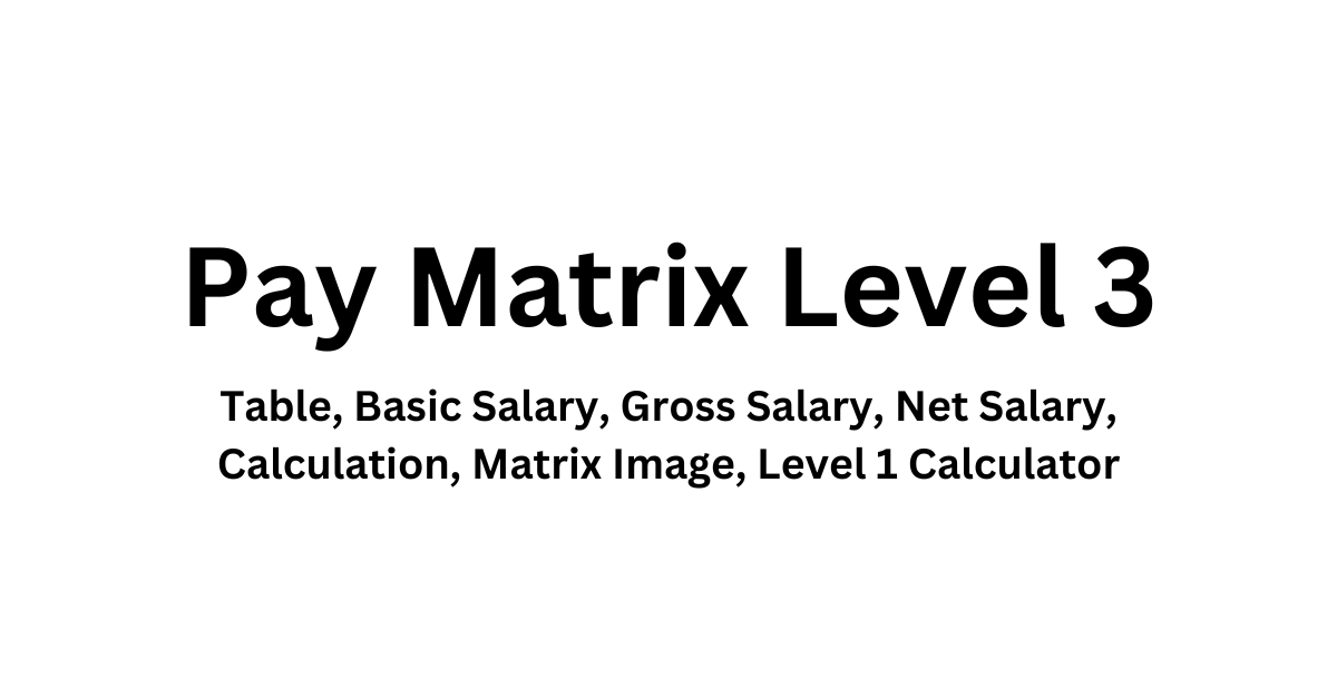 Pay Matrix Level 3